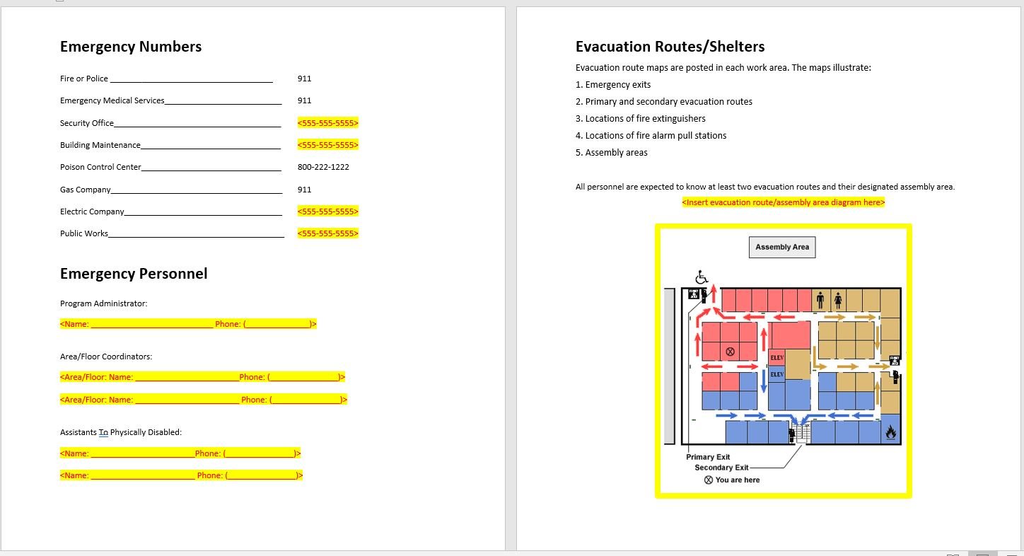 Sample Emergency Evacuation Plan Template from hsseworld.com