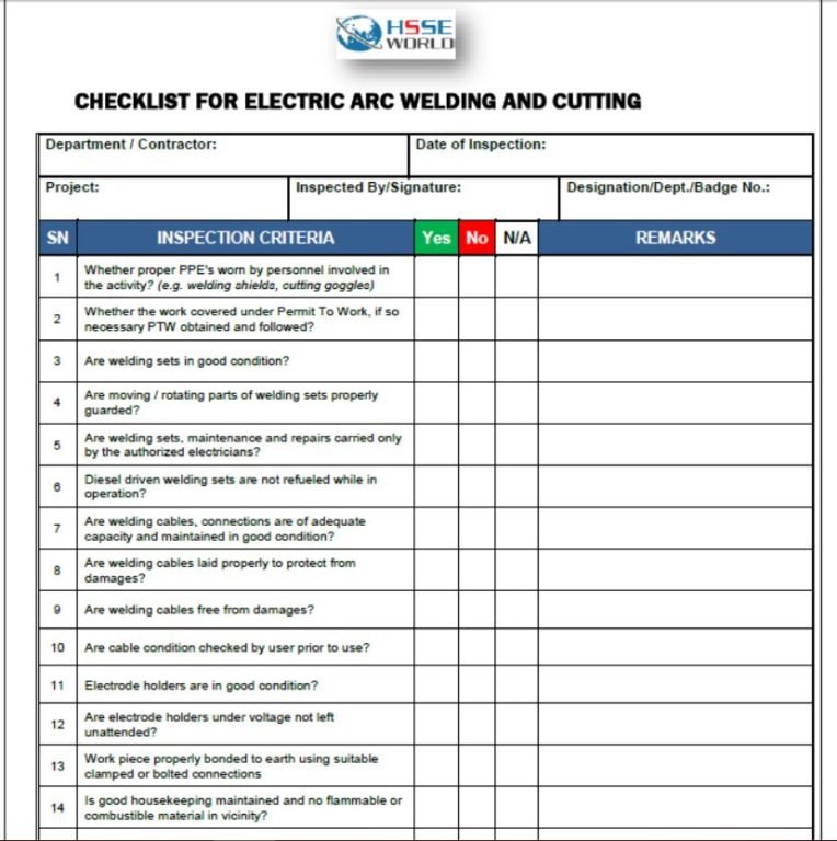 electric-arc-welding-and-cutting-checklist