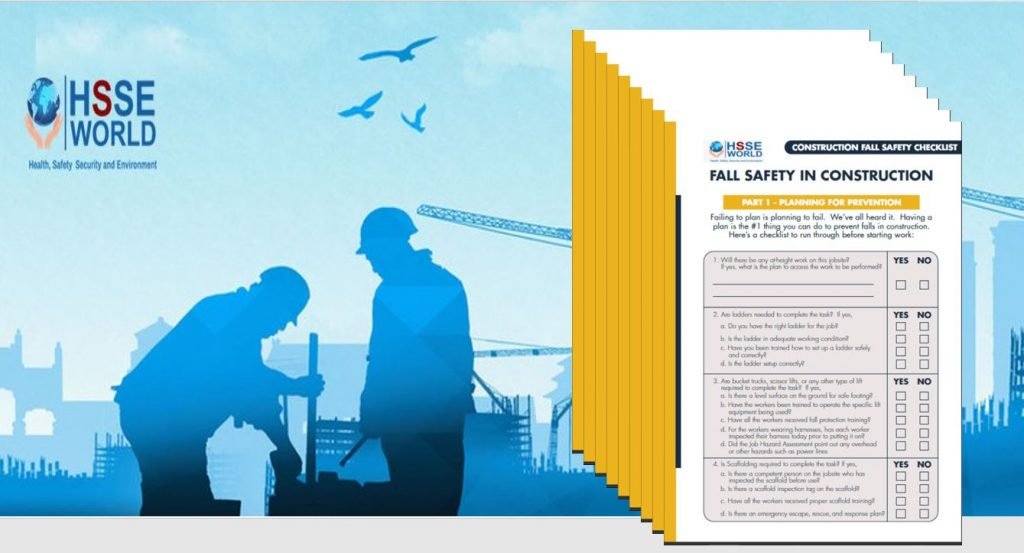 Fall safety at construction checklist