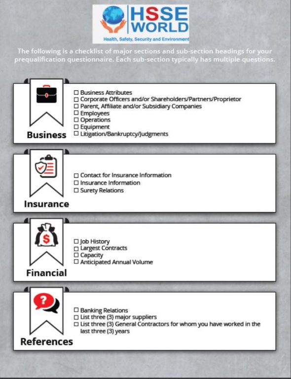 Contractor Pre Qualification Questionnaire Template