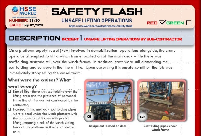 Safety Flash Archives HSSE WORLD