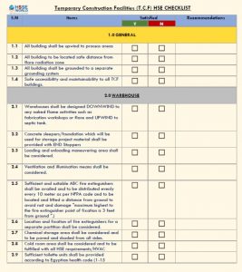 Temporary Construction Facilities (TCF) Inspection checklistHSSE WORLD