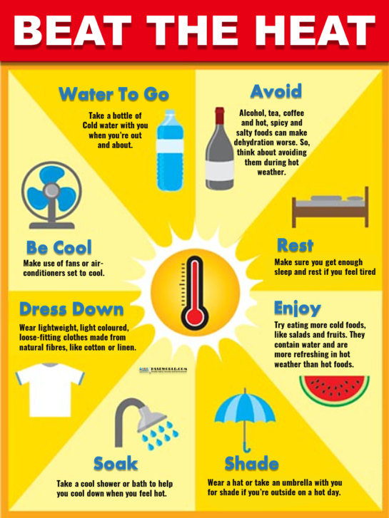 Heat Stroke First Aid and safety posters - HSSE WORLD