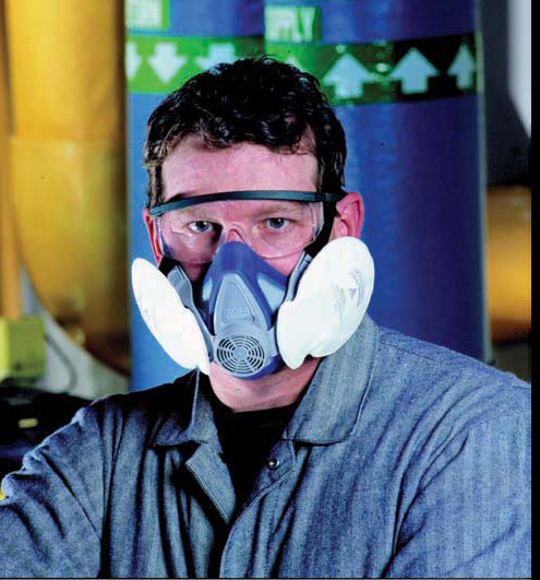 Welding safety: Typical respirator for contaminated
environments