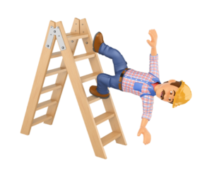Worker Falling from ladder