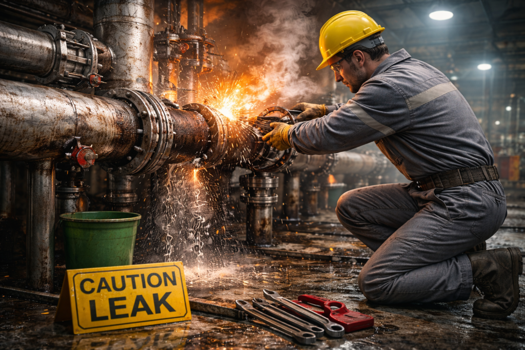 Industrial near-miss incident in a chemical plant