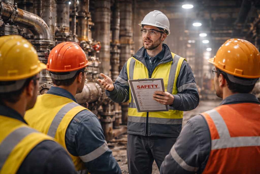 Safety culture discussion in industrial workplace